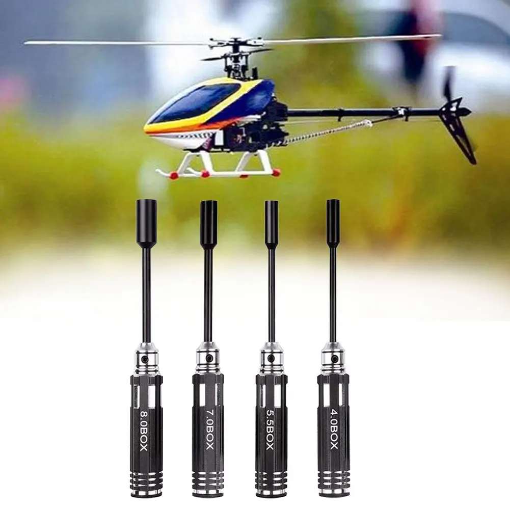 

Hex Driver Set Hexagonal Head Nut Drivers 4.0/5.5/7.0/8.0mm Repair Tool Kit Socket Screwdrivers for Helicopter Drone Airplane