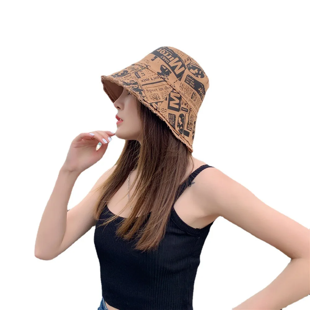 

Reversible Fisherman Hat Women's Summer Fashion Bucket Hat Show Face Little Wild Sun-Proof UV