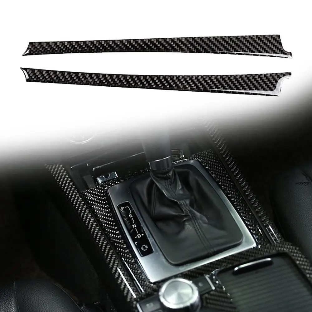 

2Pcs 3K Carbon Fiber Car Interior Trim Gear Side Stickers Decals Wear-resistant Auto decoration for Mercedes-Benz C-class W204