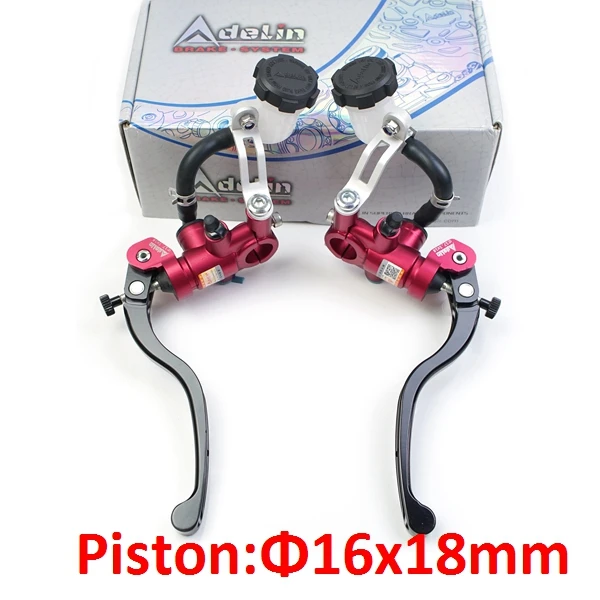 red 16mm Adelin PX1 поршень 14 16 17,5 19 мм Радиальные мотоциклетный главный цилиндр тормозной муфты рычаг 7/" 22 мм для yamaha mt03 ниндзя 1000 R6 - Цвет: red 16mm