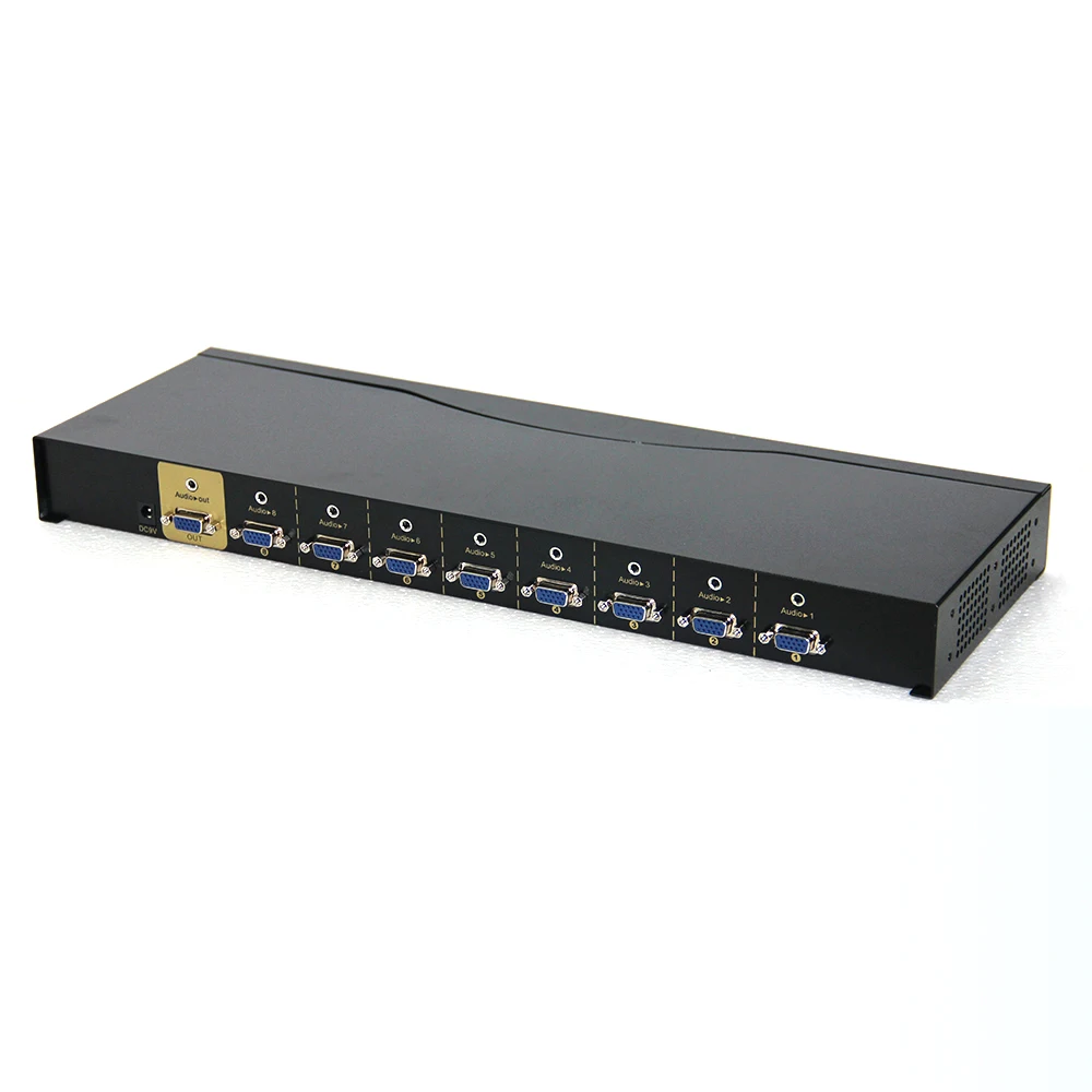 Charmvision VA801R 8 портов VGA аудио мульти компьютерный коммутатор VGA 3,5 мм аудио одновременно управляемый коммутатор с пультом дистанционного управления