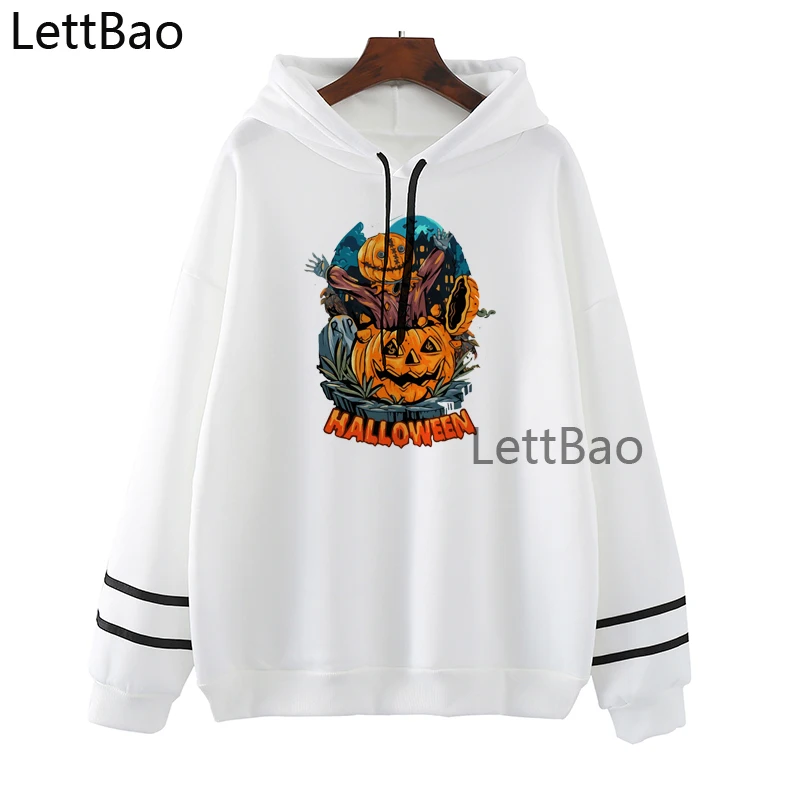 

Fashion Hoodies Halloween Pumpkin Print Hip Hop Casual Ulzzang Hoodies Autumn Winter Streetwear Long Sleeve Hooded Sweatshirts