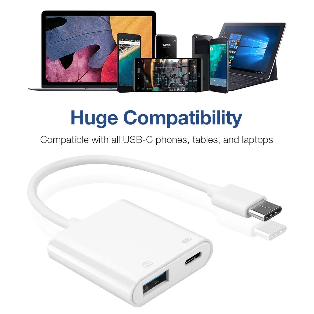 Адаптер OTG с портом USB C на мама адаптер 2 в 1 поддержкой PD 18 Вт для Google Pixel 4XL TV -
