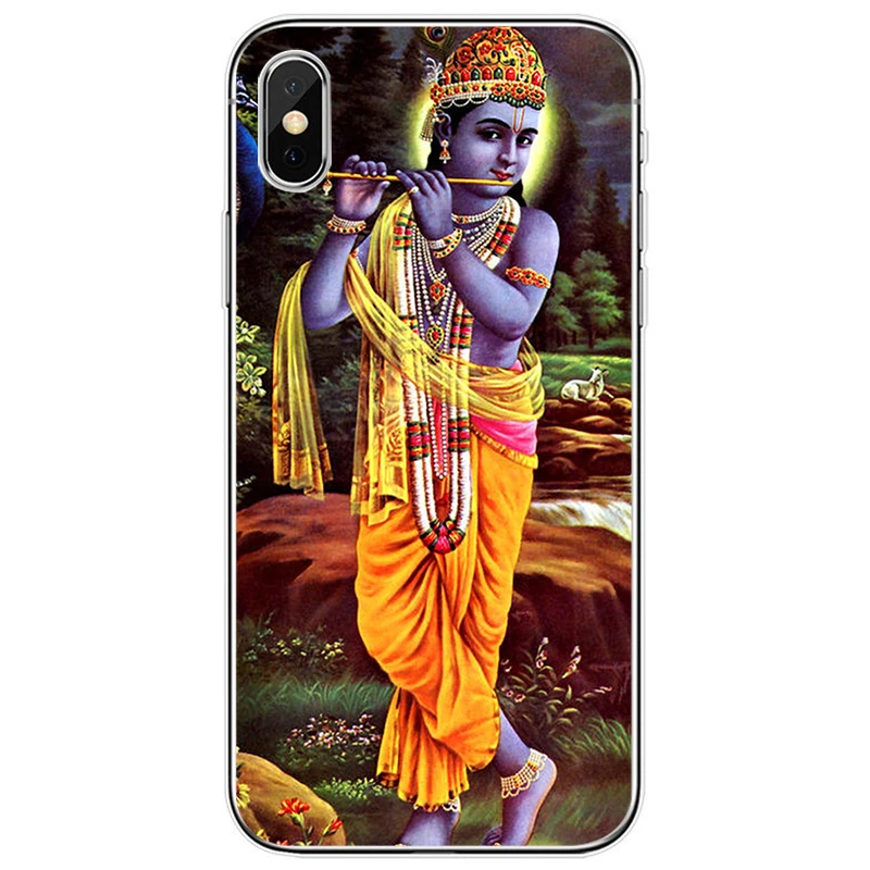 Силиконовый чехол для телефона с индийским god Lord Krishna iphone 11 Pro MAX 5 6 7 8 9 10 X XS XR XSMAX Plus