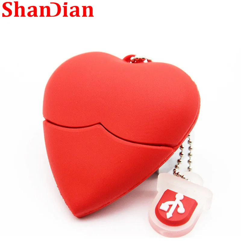Usb флеш накопитель SHANDIAN в форме сердца 4/16/32/64 ГБ|USB флэш-накопители| |
