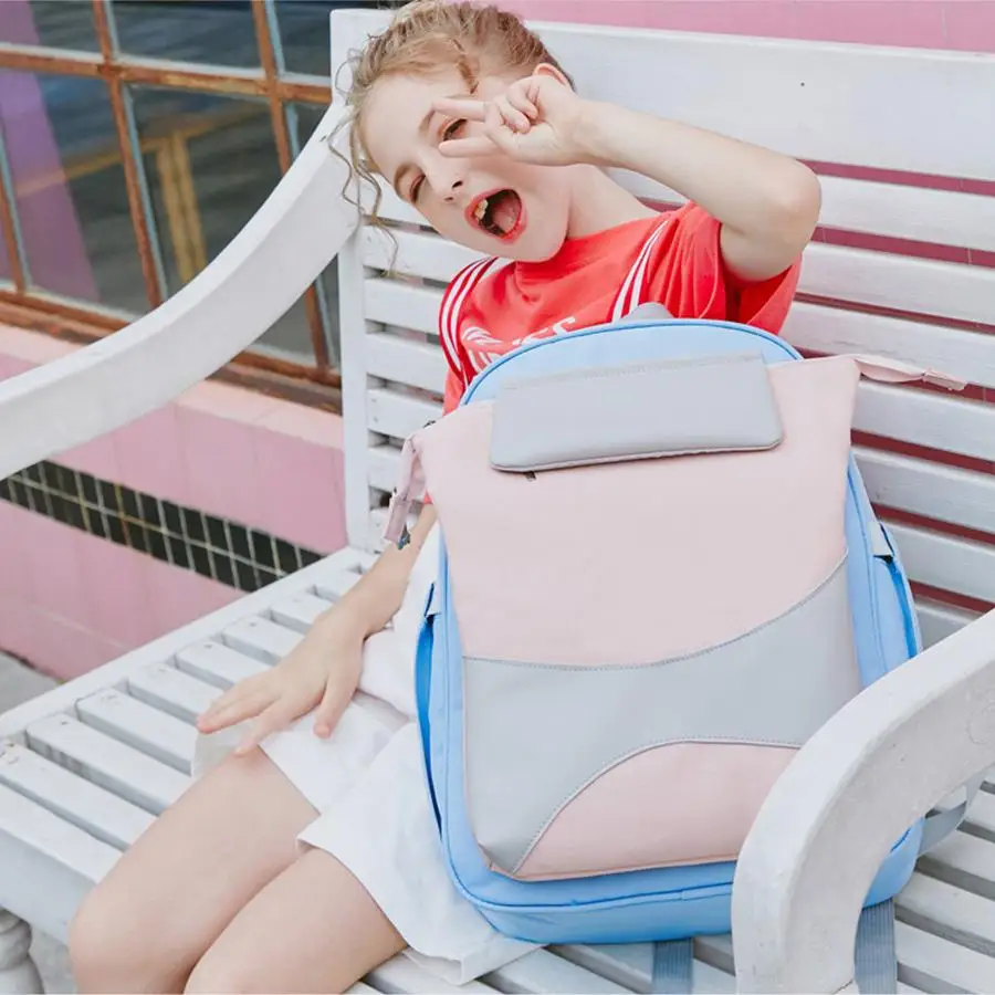 

Macarons Orthopedic School Bags for Girls Kids Solid Satchel Backpacks Primary Student Grade1-3-5 Chidren New Pattern Bags 2020