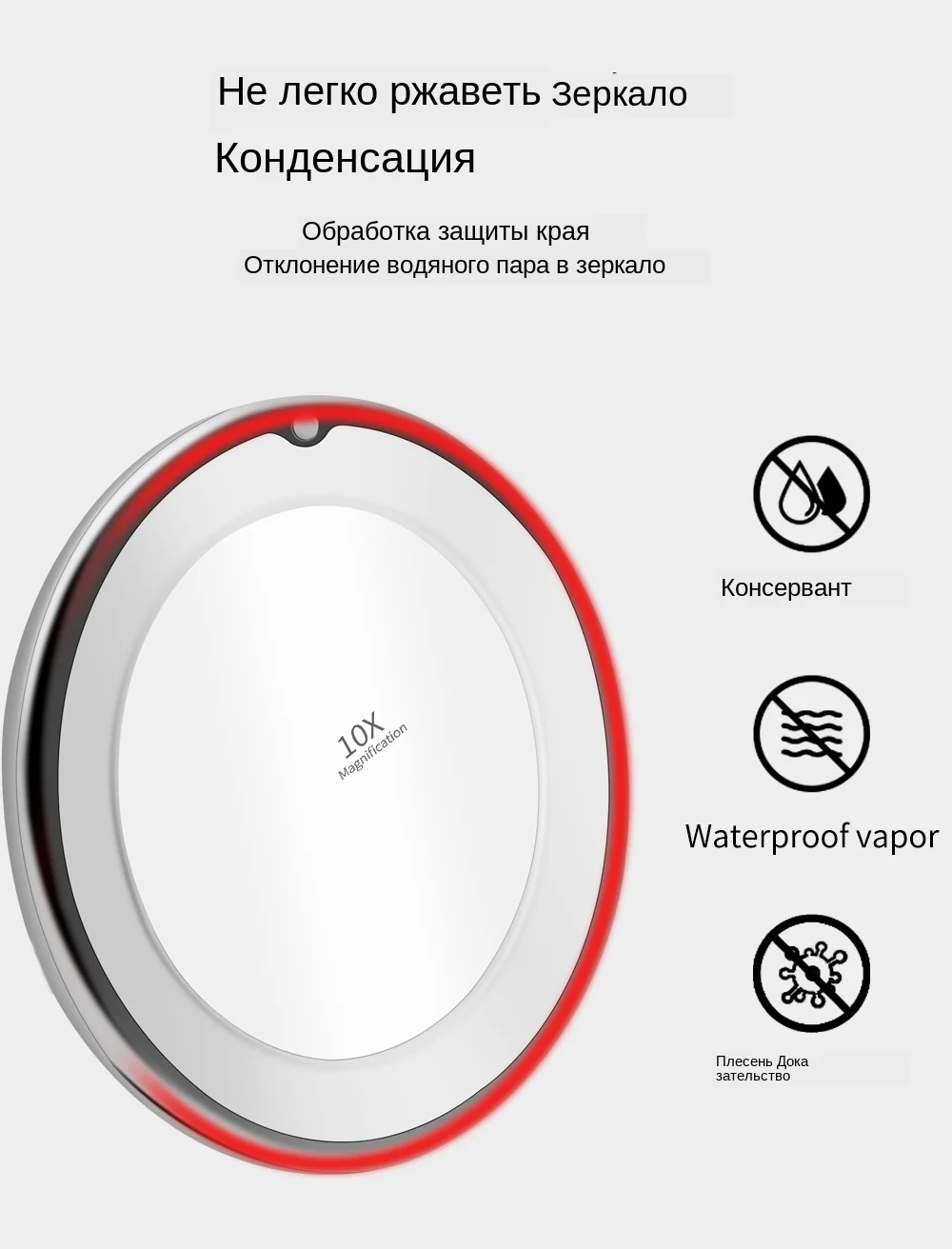 Зеркало для макияжа зеркало с подсветкой зеркало с подсветкой для макияжа зеркальце зеркала зеркало увеличительное зеркало косметическое светодиодное зеркало для макияжа зеркало увеличительное 10х зеркало на присоске