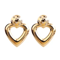 fashion gold heart earrings designer statement trendy jewelry pearl unique metal rhinestone drop dangel earrings for women gifts