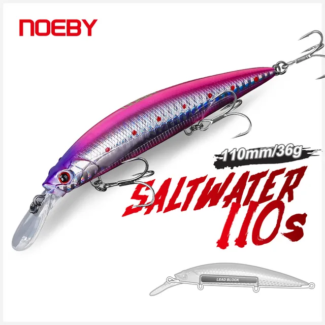 NOEBY Sinking Minnow Fishing Lures 110mm 36g Wobbler Jerkbait Artificial Hard Baits for Sea Bass Winter Tackle Fishing Lure 1