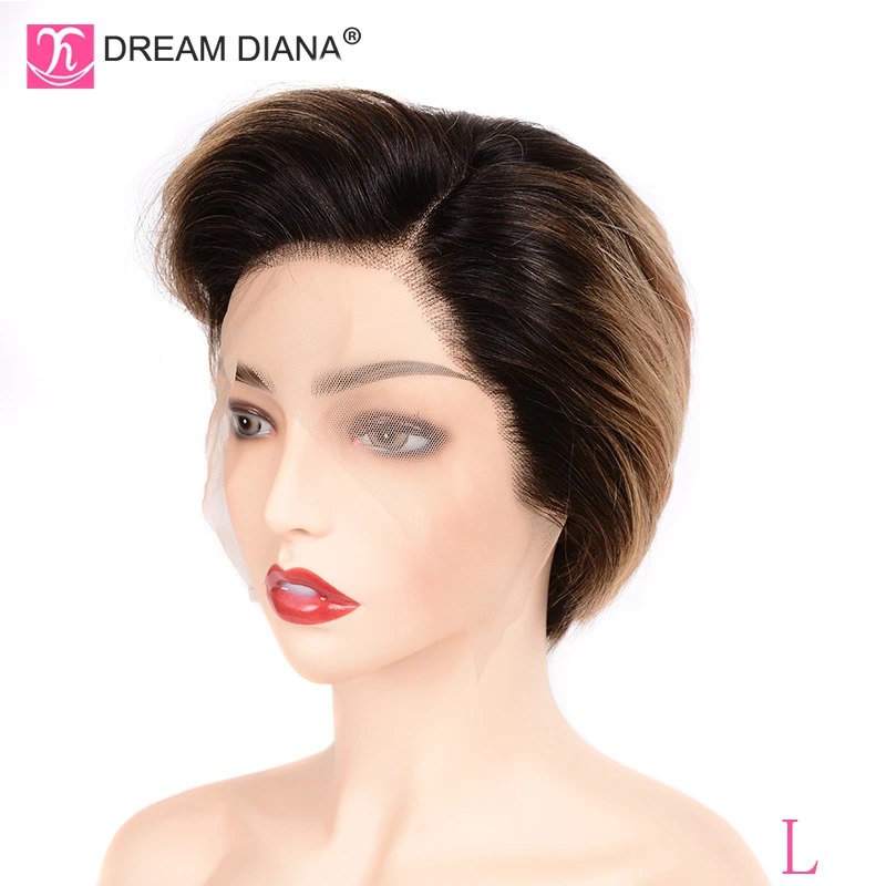 DreamDiana, Омбре, бразильские парики, Remy, 13x4, парик на кружеве, Омбре, парик на шнурке, 8 дюймов, 150 плотность, человеческие волосы на фронте, парик на шнурке, низкое соотношение