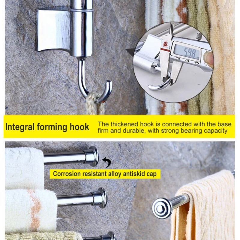 

Stainless Steel Rotating Towel Rack Anti-rust Bath Rail Hanger Towel Holder 2/3/4 Swivel Bars Bathroom Wall Mounted Towel Rack