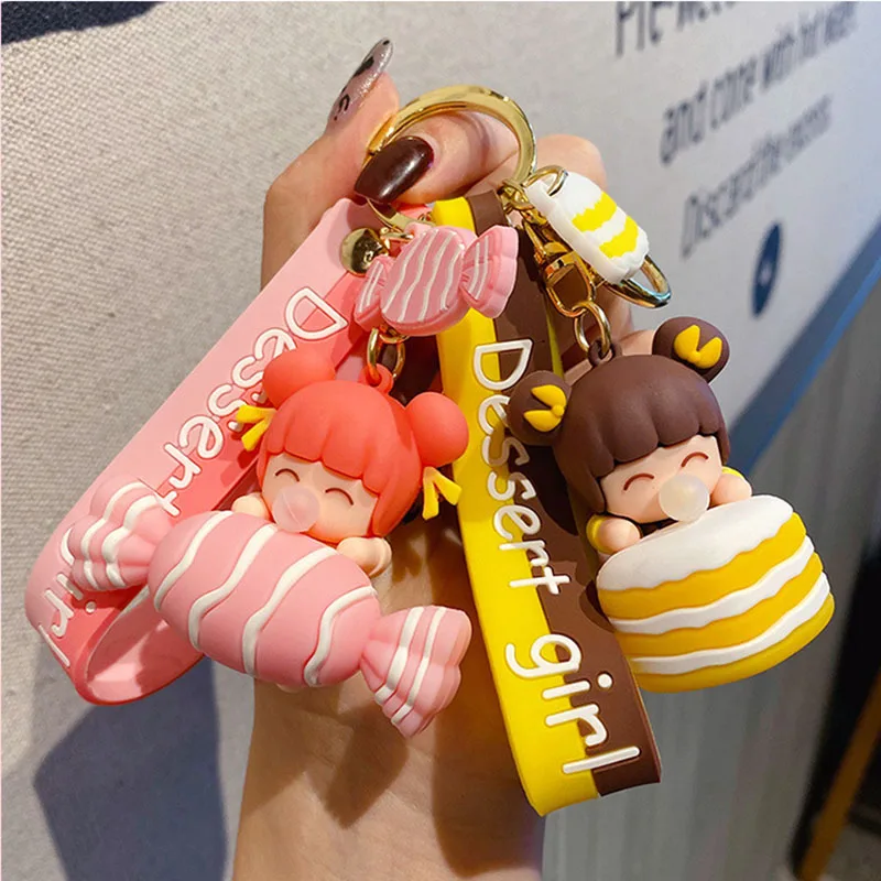 Милый пузырьковый десерт для девочки конфеты брелок с мультяшным пончиком куклы