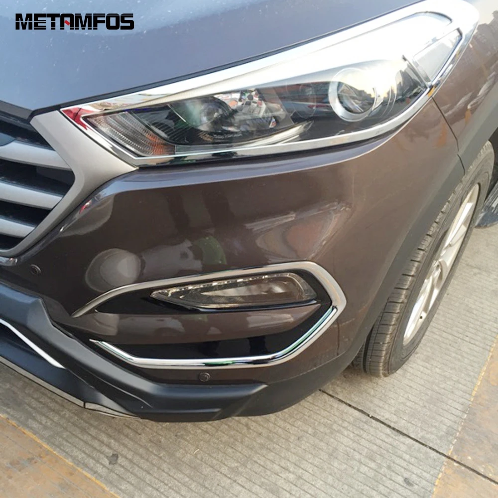 Хромированная передняя противотуманная фара для Hyundai Tucson 2015 2017 2018 крышка отделка