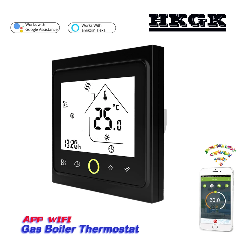 APP Works with Alexa Google home Gas Boiler Thermostat Switch WIFI contact Valve radiator for Dry &ampPassive | Инструменты