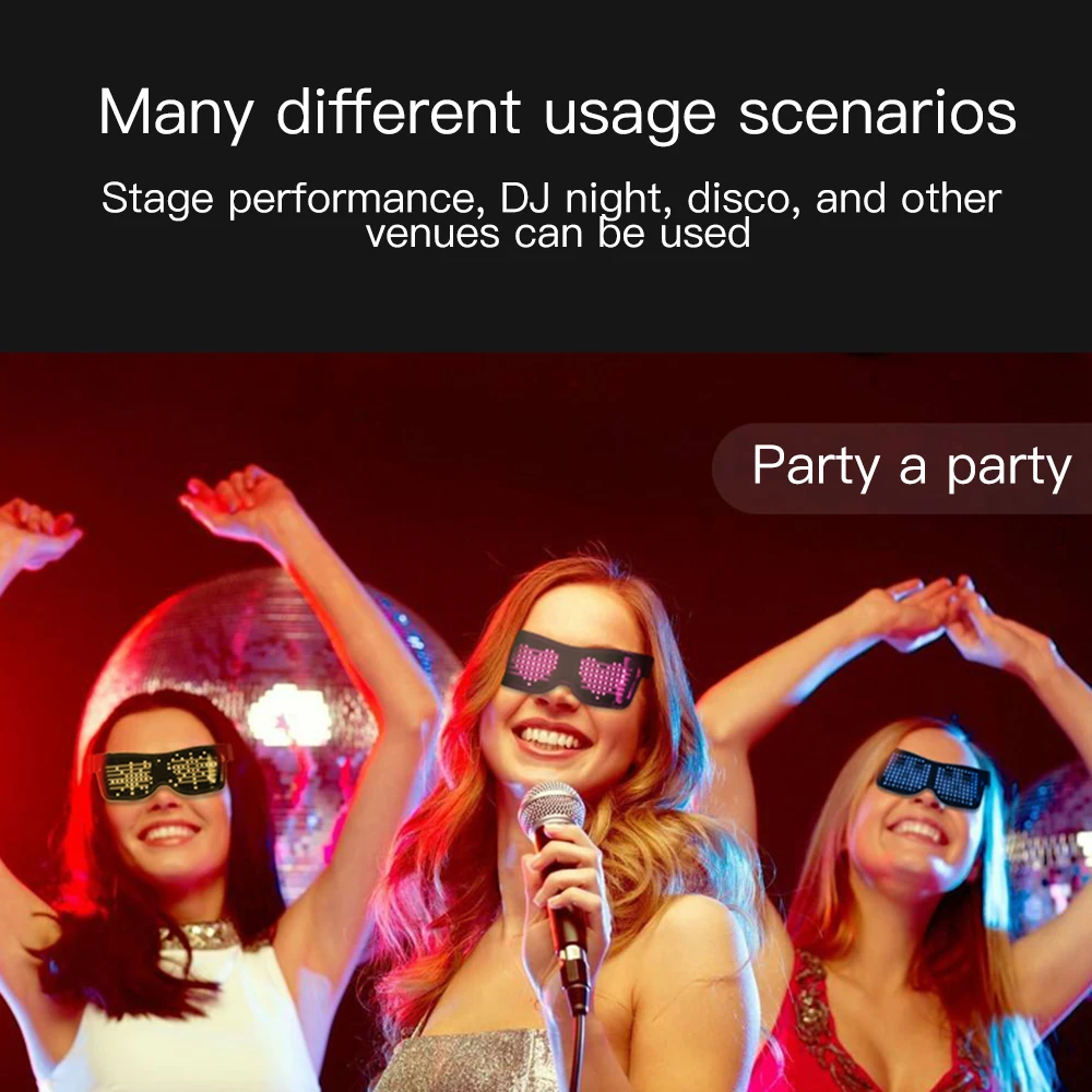 Мобильное приложение беспроводной связи светодиодный Bluetooth светильник очки