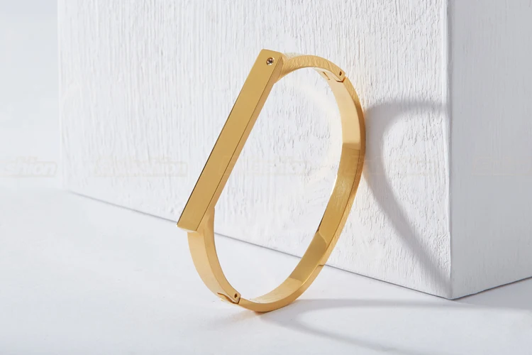 Enfashion, персонализированный, на заказ, с гравировкой, имя, браслет, плоская планка, манжета, браслет, золотой цвет, браслеты для женщин, браслеты, B8717