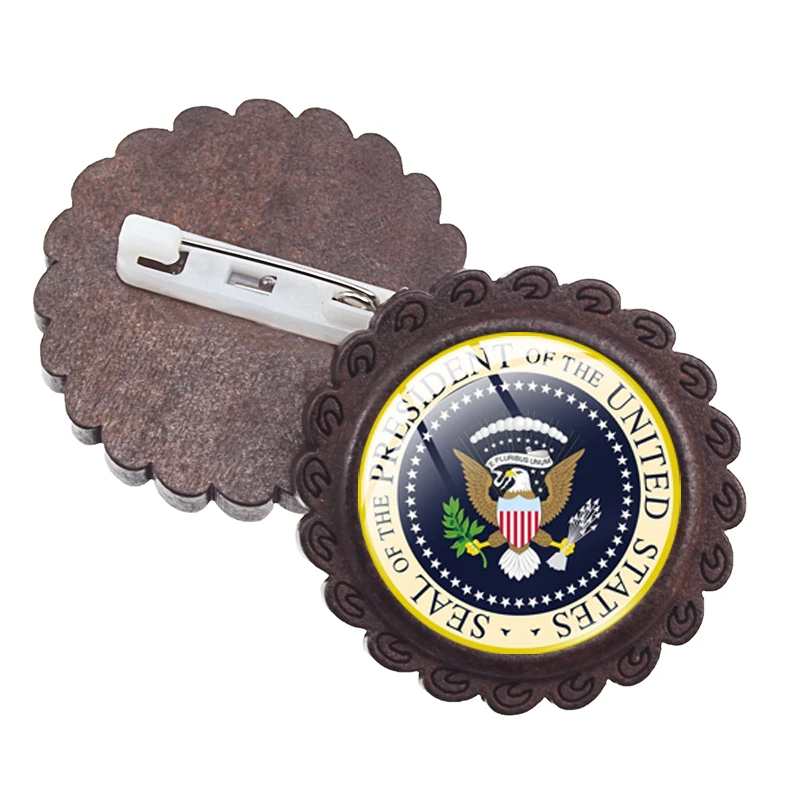 Металлические Булавки США военно-воздушные силы деревянная брошь высокое