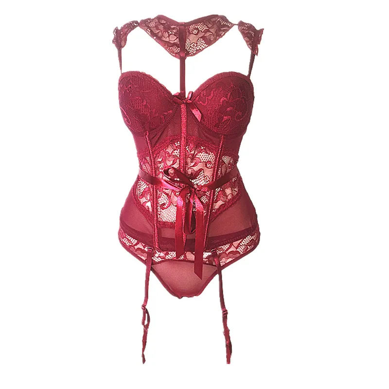 

Hot selling Sexy Lace Sexy Underwear suit, European and American fun temptation, bowknot, enchanting waistcoat