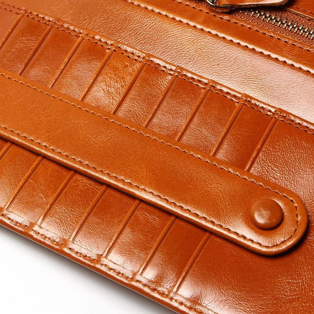 Женский кошелек из вощеной кожи с несколькими карманами|fashion cycle|clutchclutch vintage |