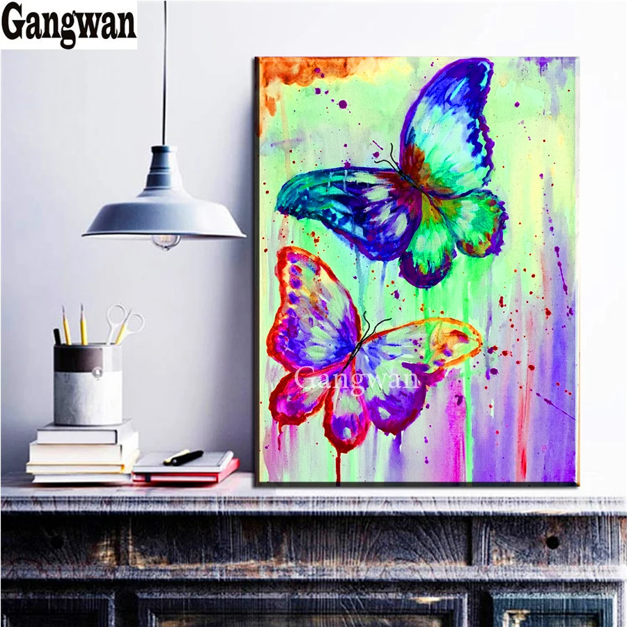 

5d «сделай сам», алмазная живопись, наборы для вышивки крестиком, Декор, акварель, Бабочка, узор, полная выкладка, квадратная, круглая Алмазная мозаика