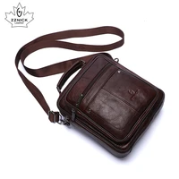 mens messenger bag genuine leather males crossbody bag vintage men big bags zipper shoulder handbags flap leather bags zznick