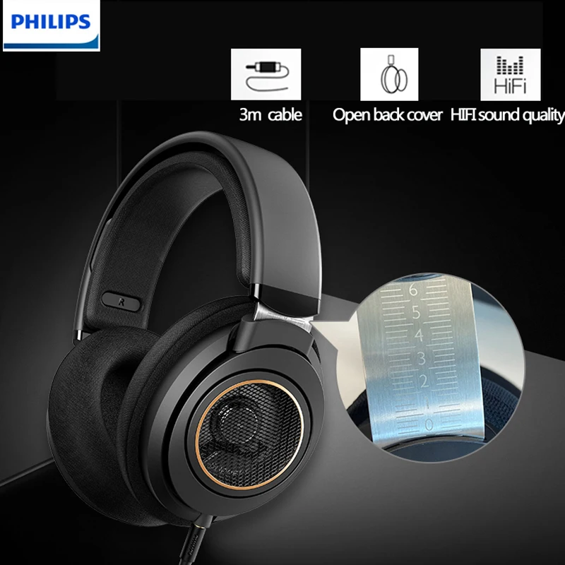 Philips SHP9600 музыкальные наушники с длиной 3 м Проводные Hi Fi Игровые SHP9500 обновленные