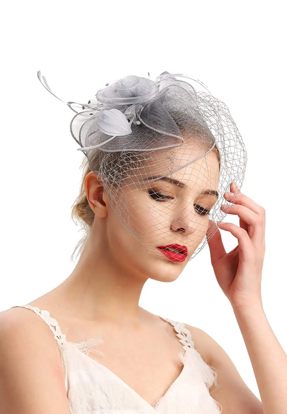 Fascinators Hats 50s Hat Pillbox Cocktail Tea Party Headwear with Veil for Girls and Women | Dancing