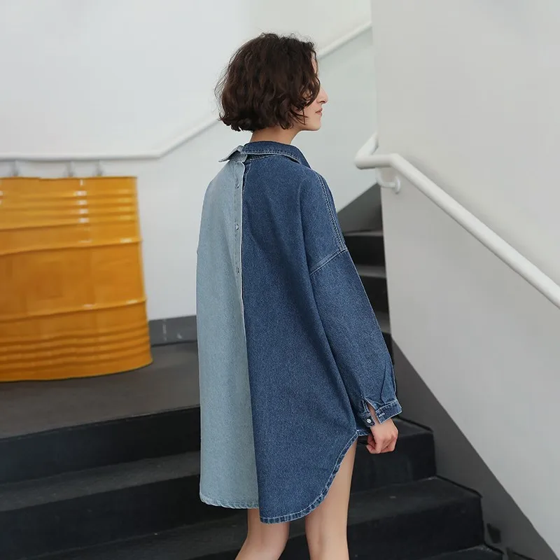 Женская блузка TWOTWINSTYLE с длинным рукавом ассиметричная в стиле пэчворк 2019|Блузки|