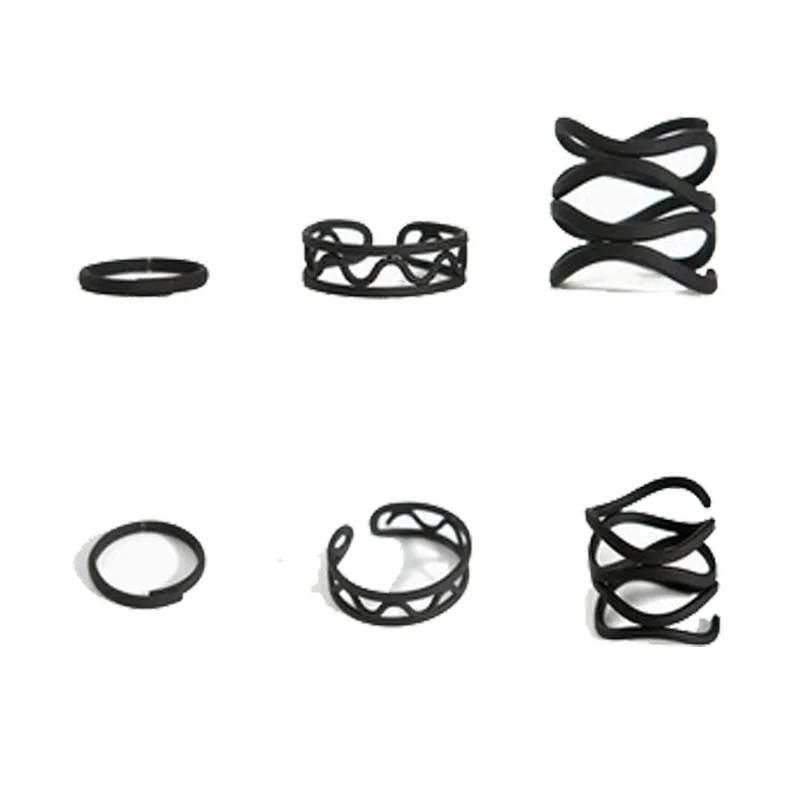 Женское кольцо в стиле панк черное на палец хип хоп вечернее Ювелирное Украшение