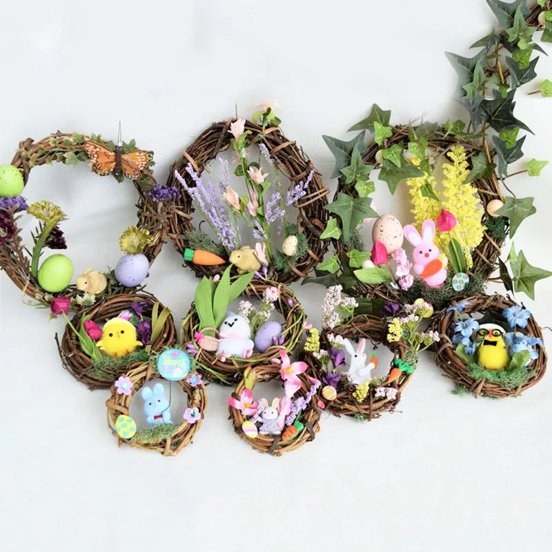 Может занять от 10 до 30 см пасхальное украшение венок украшения из ротанга
