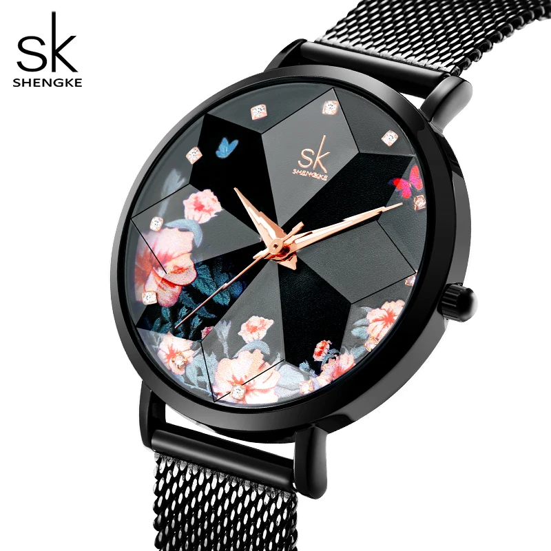Shengke Original Design Watches for Women Stainless Steel Woman Watch Quartz Wristwatches Luxury Beauty Gift Felogio Feminino enlarge