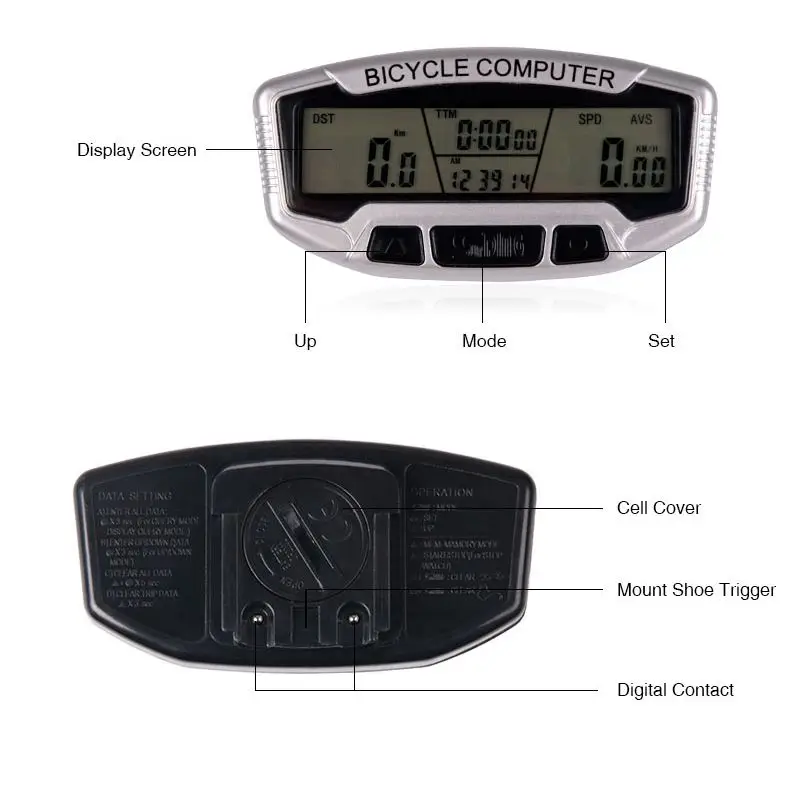 SunDING велосипедный Спидометр проводной компьютер Stopwach одометр ЖК экран Синяя