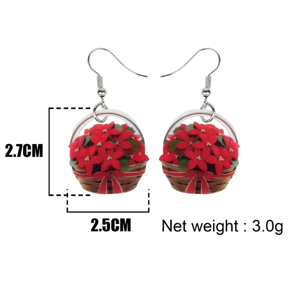 Bonsny Акриловая Рождественская Цветочная корзина для женщин девочек детей