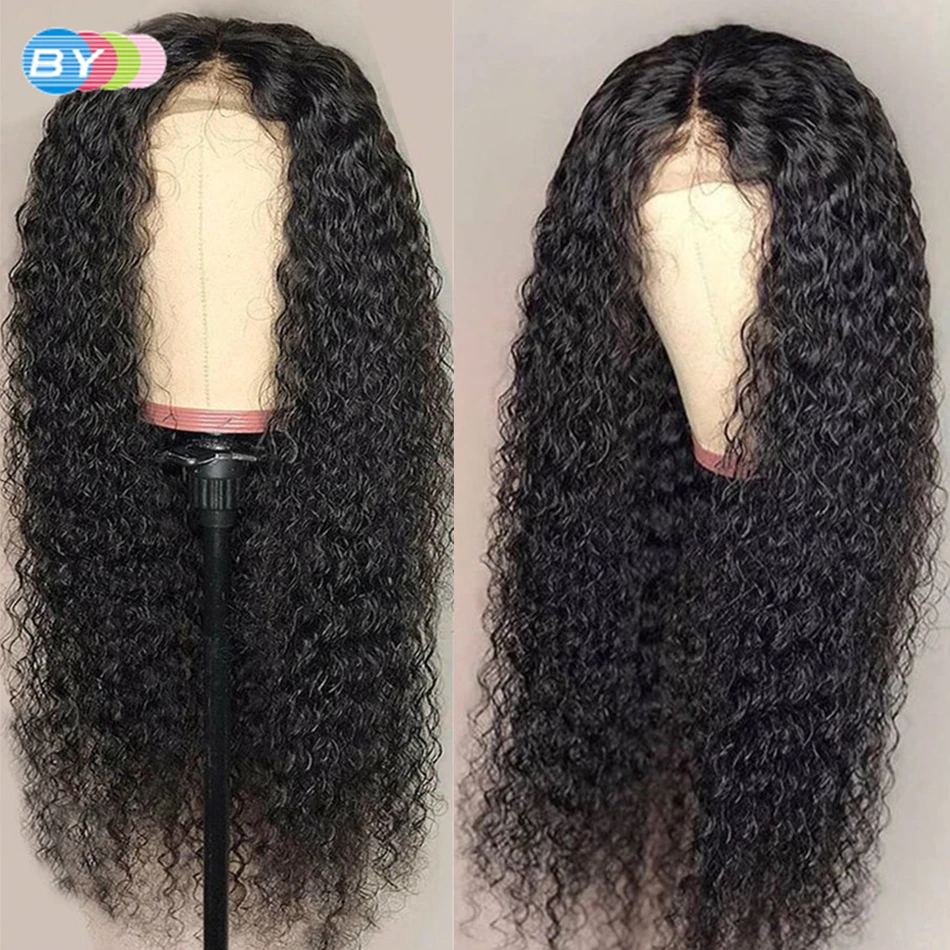 Jual Wig Rambut Manusia Keriting Keriting 4X4 Wig Penutupan Renda 100% Rambut Remy 150% UNTUK WANITA T Bagian Wig Depan Renda Garis Rambut Alami Tanpa Lem