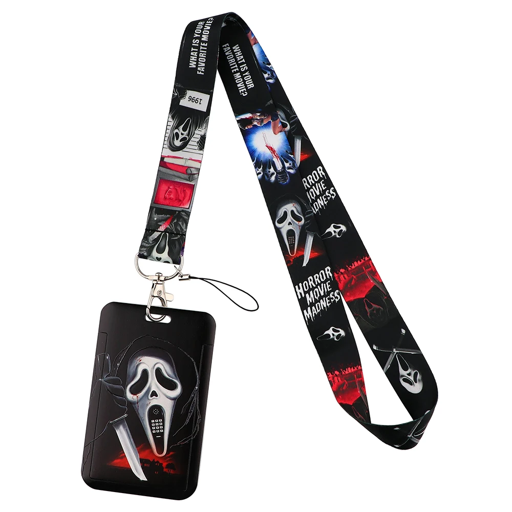 CB1058 Scary Movies Scream Ghost Face Lanyard For Keychain ID Card Cover Passport Student Cell Phone USB Badge Holder Rope