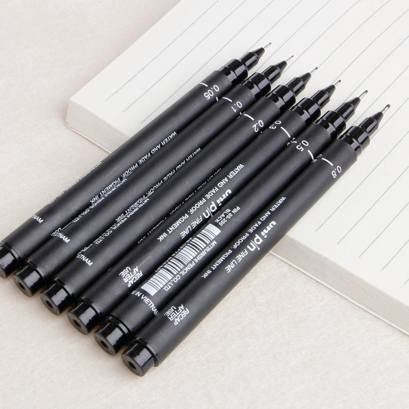 

6pcs Drawing Pen Ultra Fine Line 005 01 02 03 05 08 Needle Point Painting Pens