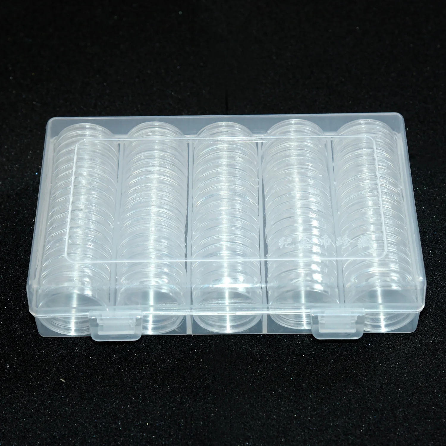 100pcs 27mm Round Plastic Holder Capsules Container with Storage Organizer Box Foam Gasket for Coin Collection Case | Дом и сад
