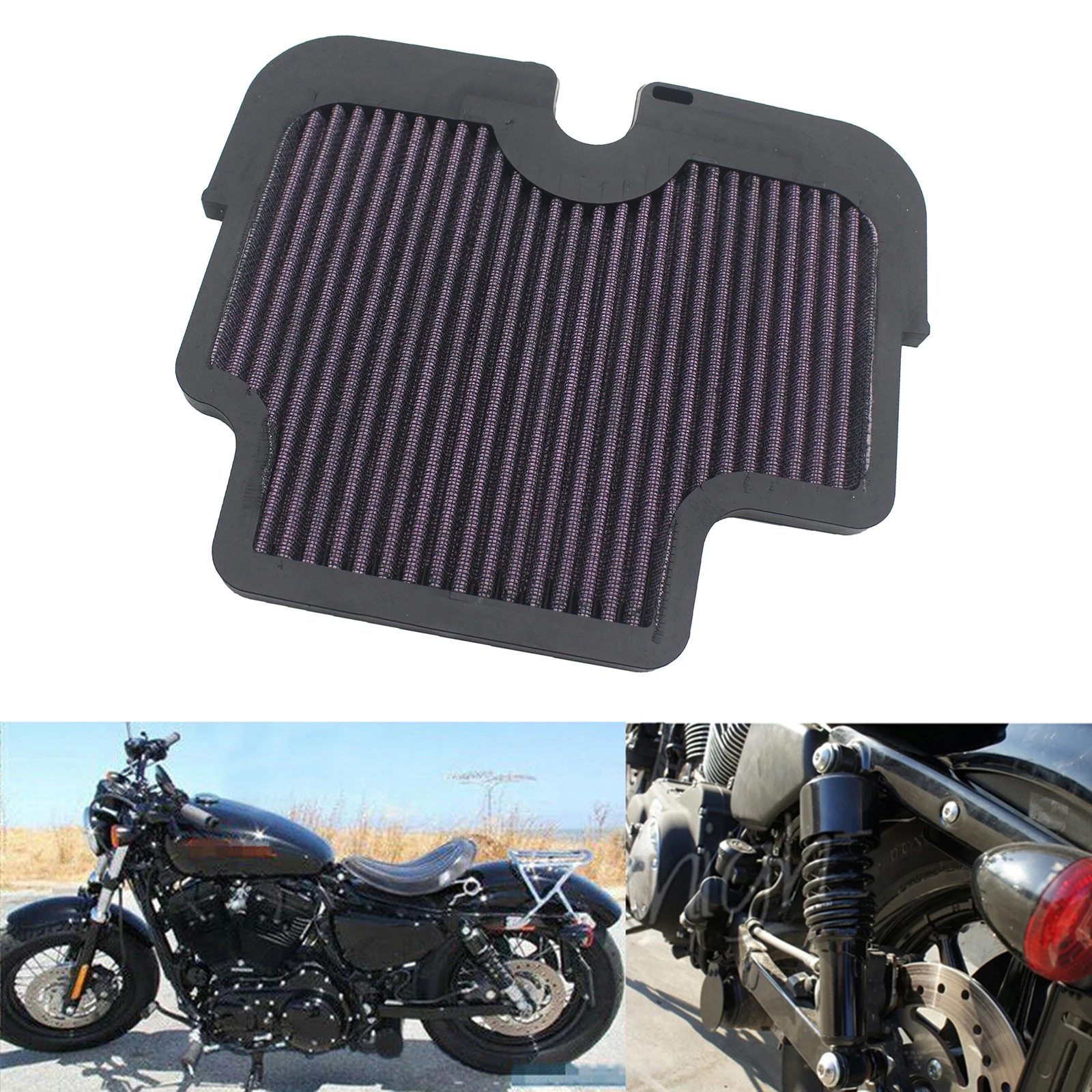 

Motorcycle Air Intake Filter Cleaner, for Kawasaki ER650 ER-6N 2009-2011 Motorbike Replace Accessories, Easy to Install