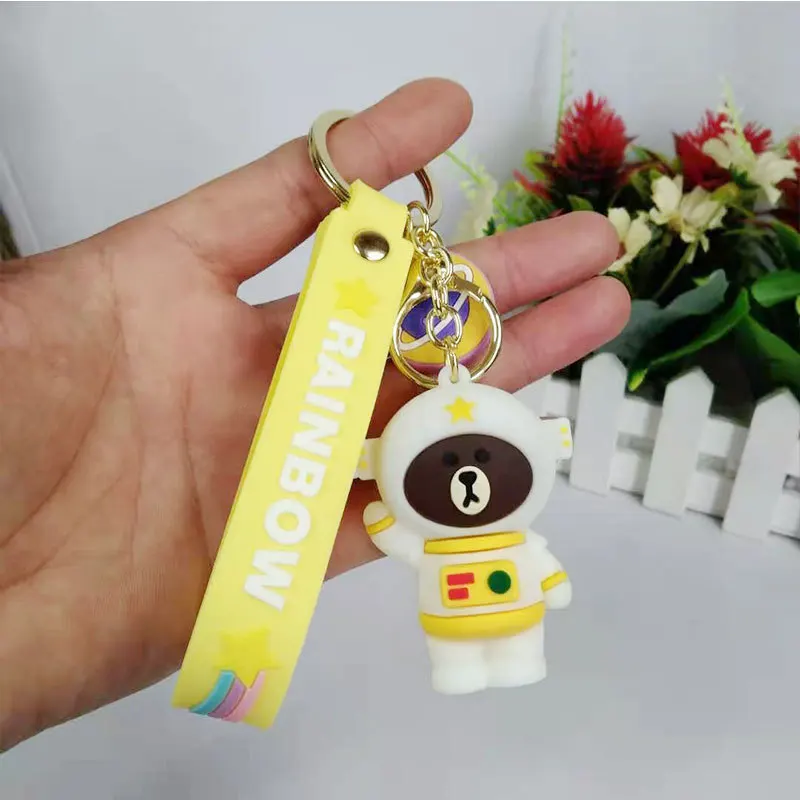 

Cute Little Animal Bear Key Chain Dancing Duck Keychain Couples Women Friend Gift Bag Pendant Accessory Keyring