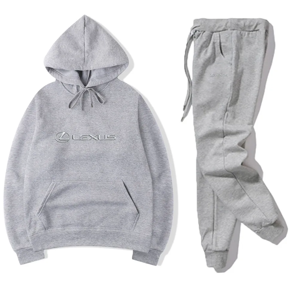 

2021 Men's spring and autumn tide brand high-quality LEXUS car logo printing design youth guard clothes casual sports suit men