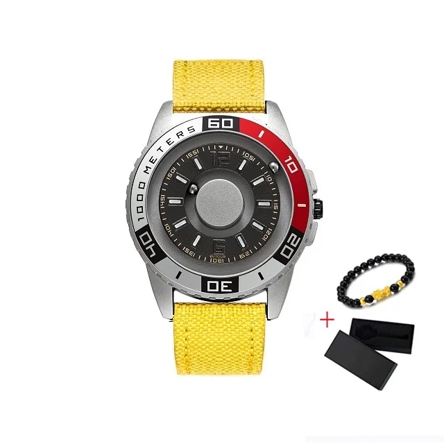 Silver Yellow Nylon Eutour Новые магнитные часы мужские Роскошные Силиконовые часы ремешок дизайнерские магнитные часы мужские повседневные кварцевые мужские s наручные часы дропшиппинг - Цвет: Silver Yellow Nylon
