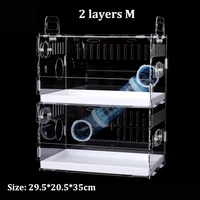 acrylic hamster cage drawer pipe house single double three layer transparent villa golden bear cages