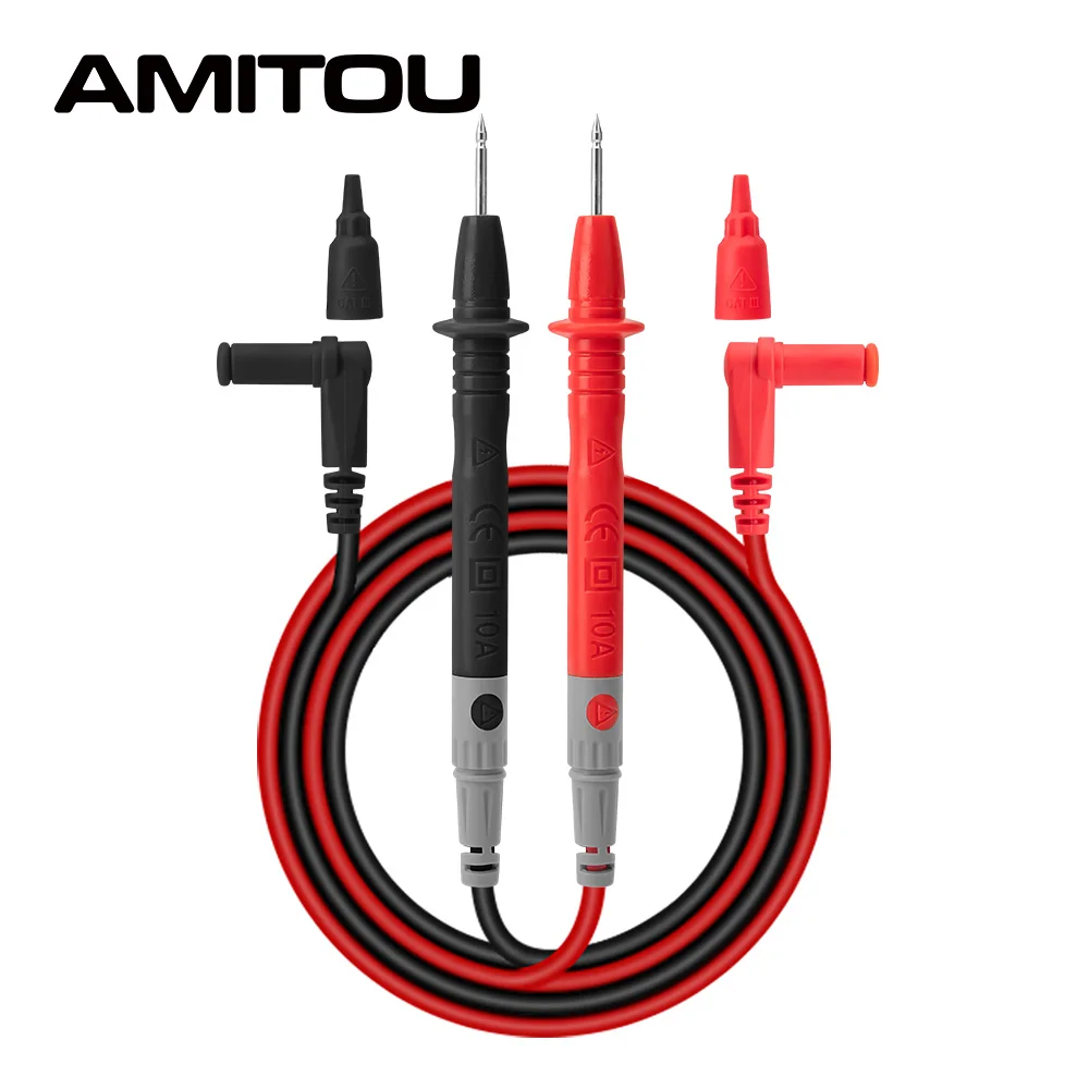 

AMITOU Universal Probe Test Leads Pin 1 Pair for Digital Multimeter Needle Tip Meter 10A 1000V Tester Lead Probe Wire Pen Cable