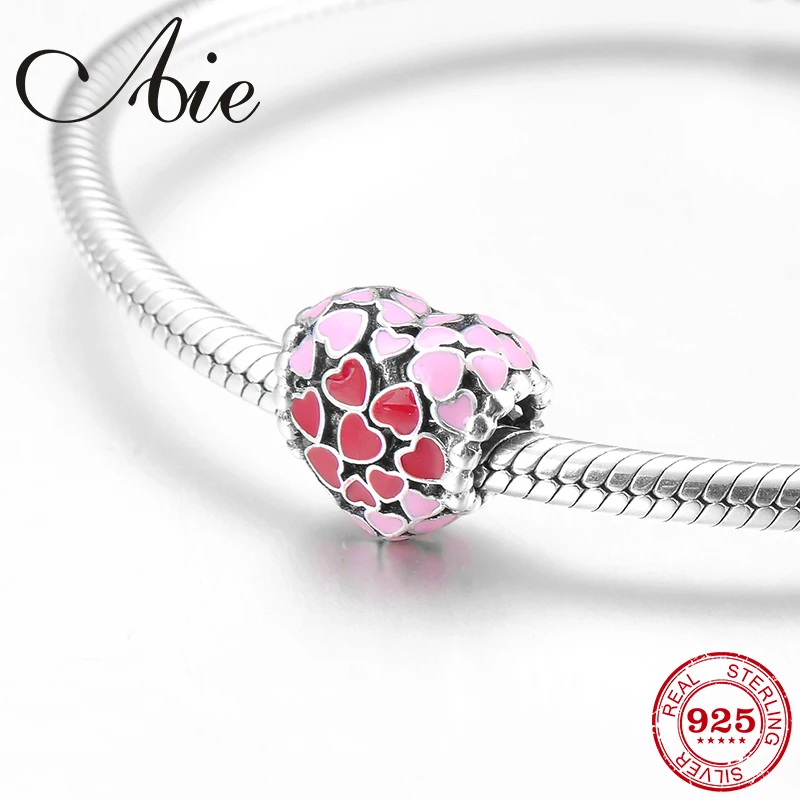 Красная желтовато-серебряная подвеска в виде любимых бусин подходит для