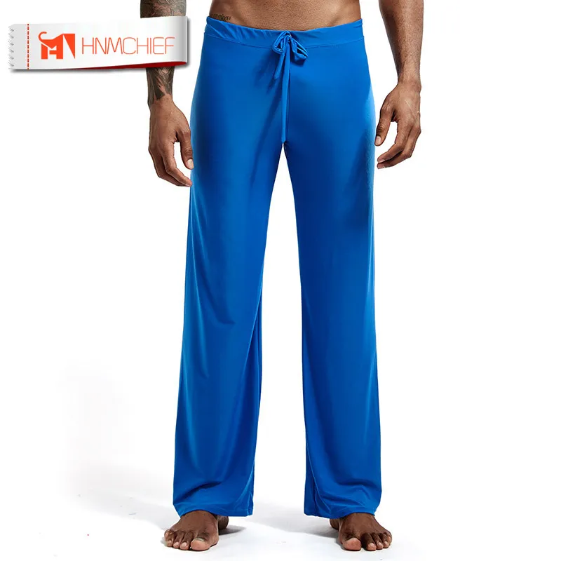 HNMCHIEF Мужская шелковая атласная пижама Мужские штаны для отдыха модные