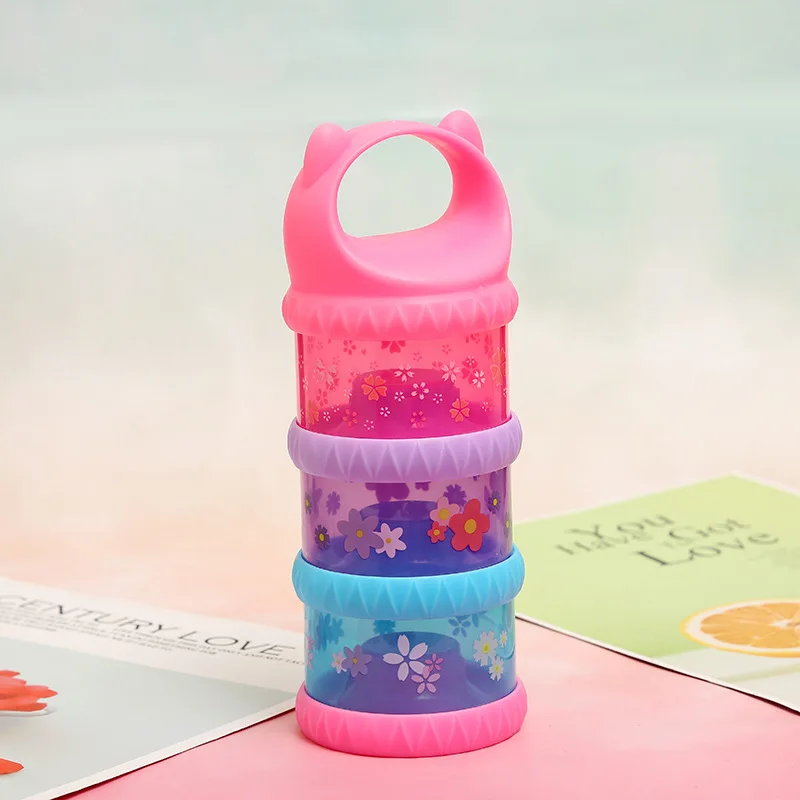 

Baby milk powder box portable out large-capacity three-layer compartment storage tank sealed complementary food milk powder box