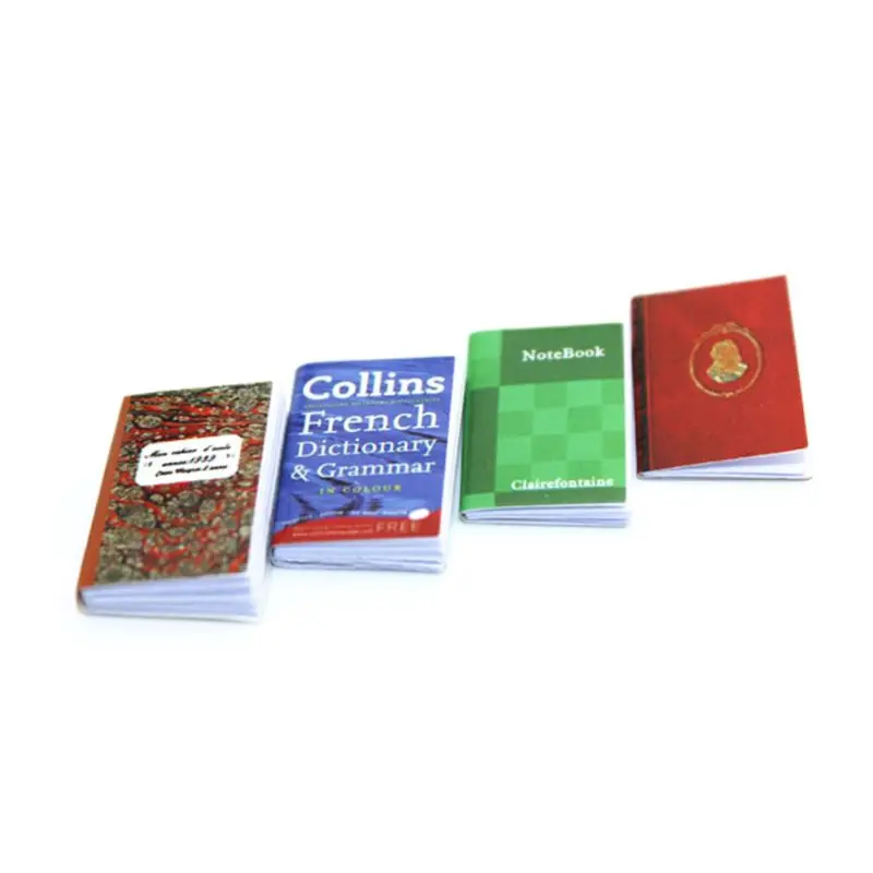 4 шт. 1/12 Миниатюрная модель кукольного домика аксессуары мини блокнот из бумаги