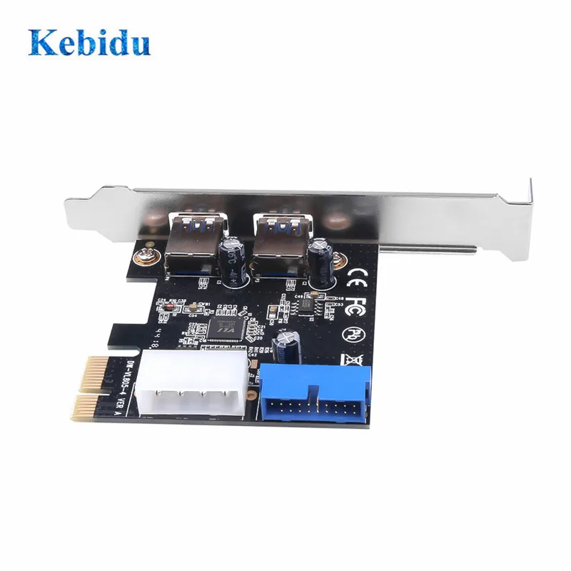 Плата расширения KEBIDU PCI Express профессиональная 2 порта 5 Гбит/с USB 3 0|Компьютерные
