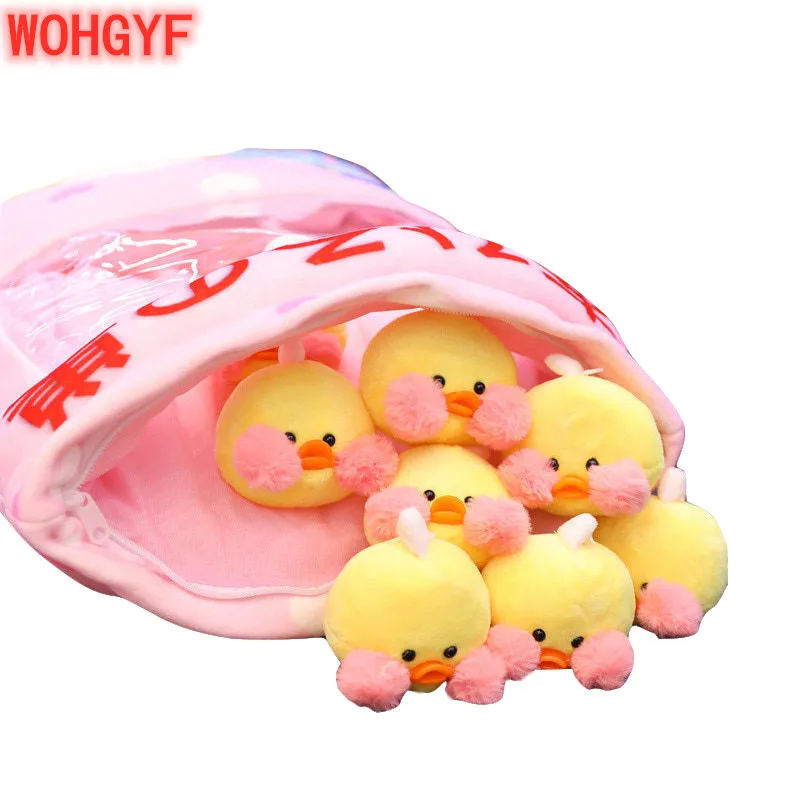 Плюшевая подушка с желтой уткой Kawaii Cafe Mimi Lalafanfan мягкие куклы в виде кролика