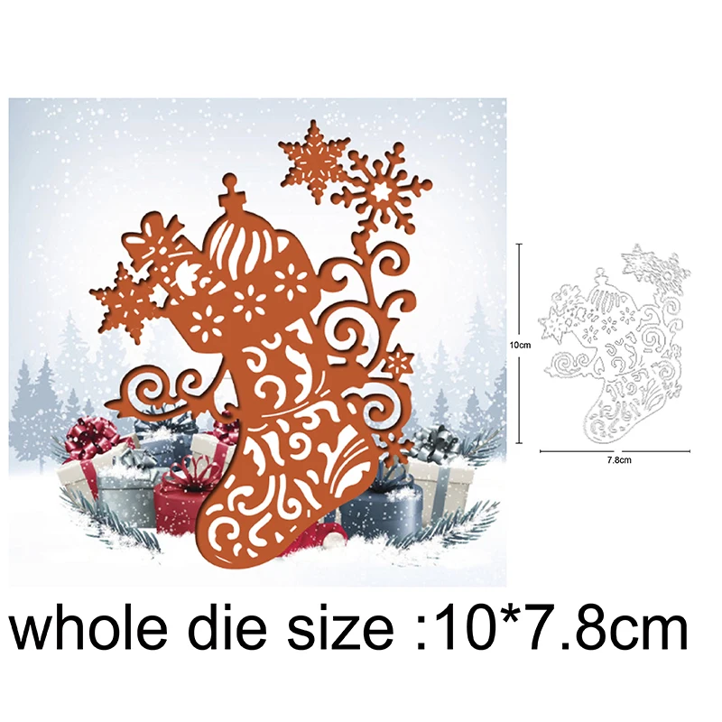 

Christmas Snowflake Lace Socks Metal Cutting Dies Stencils dies For DIY Scrapbook Paper Card Decor Craft dies Embossing Die Cuts